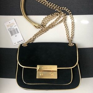 Michael Kors black and gold crossbody